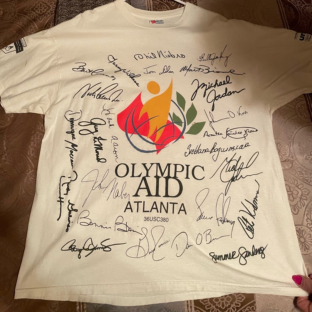 Vintage 1996 Olympic Aid Signature T Shirt